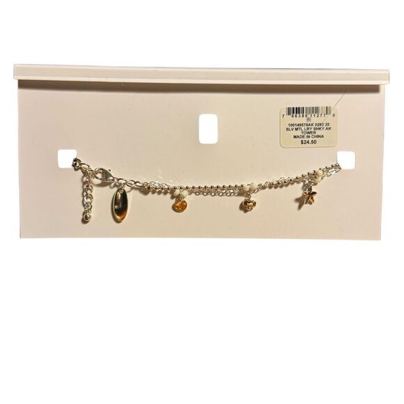 Style & Co Silver Charm Anklet - Picture 3 of 3